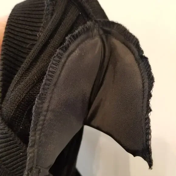 Vintage 90's Black Sweater Knit Dress Stretch Petites Long Sleeve Womens Size XL - Picture 11 of 11